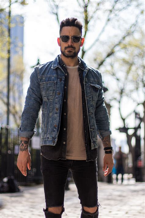 black denim jacket styling.